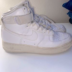 White Nike Air Force High Tops